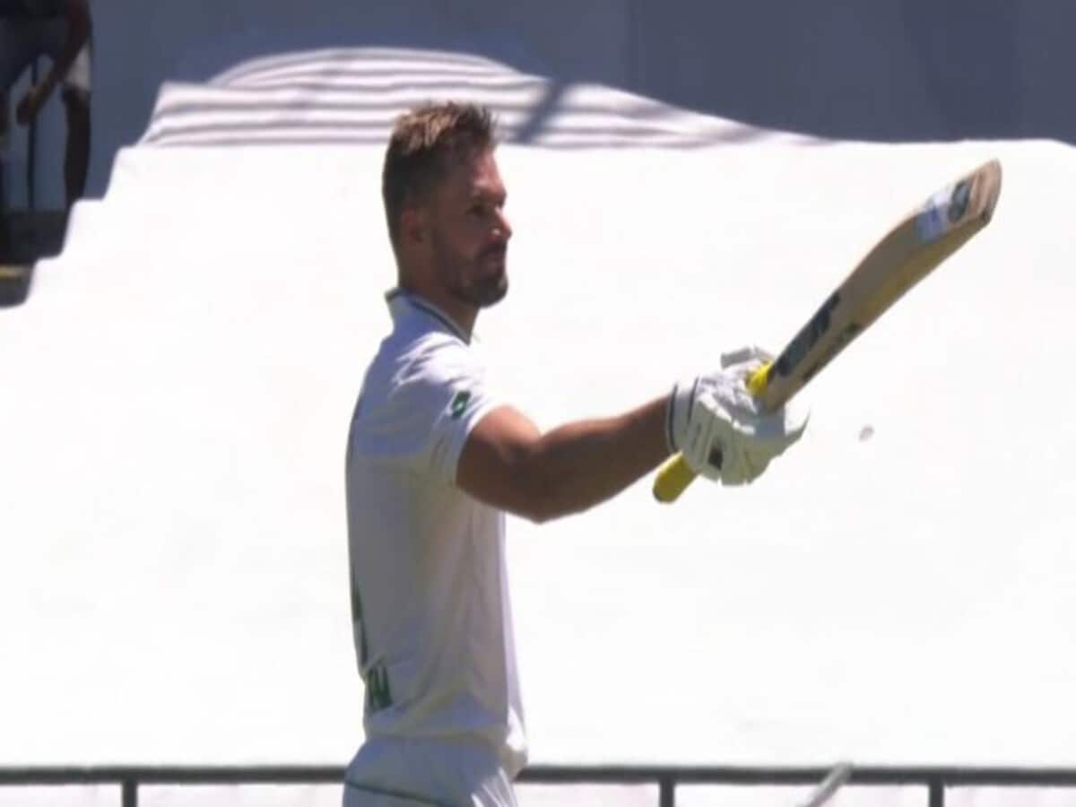 aiden markram smash 1st century of 2024 and its against india on tough track in cape town test