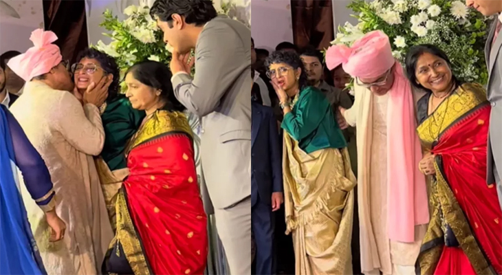 video of aamir khan kissing his exwife at his daughters wedding goes viral on social media