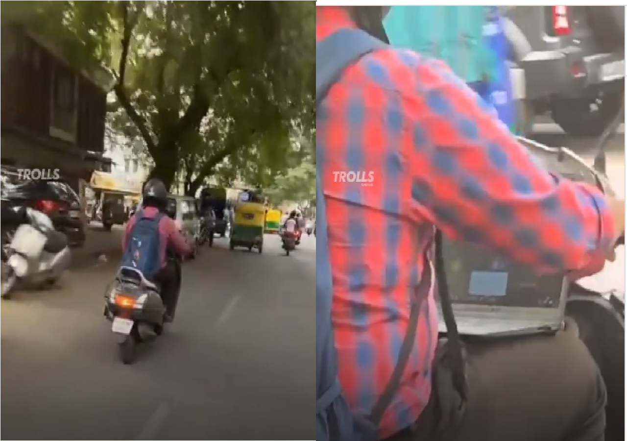 Viral Video: ચાલતા સ્કૂટર પર યુવકે પોતાની નોકરી બચાવી, બેંગલુરુથી સામે આવ્યો આ વીડિયો