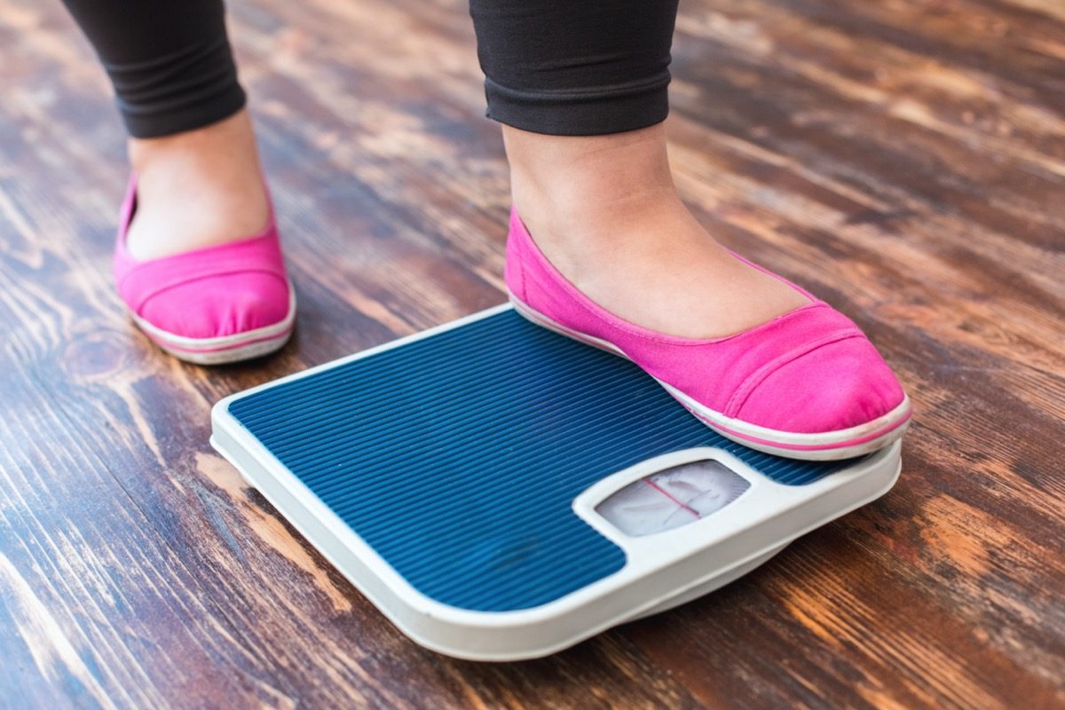 mature woman weight scale