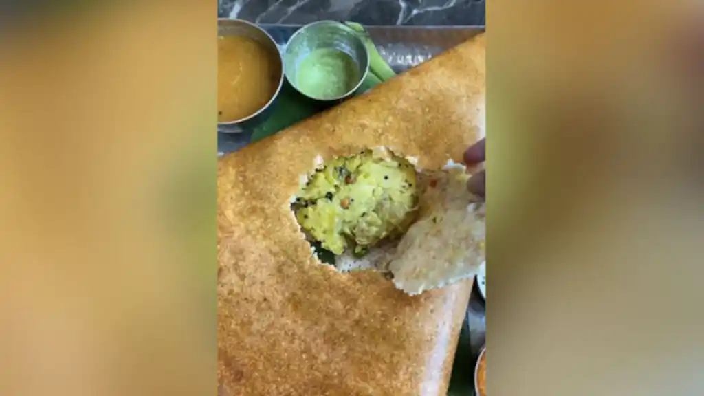 food blogger shows the correct way to eat masala dosa internet finds it unacceptable see viral video