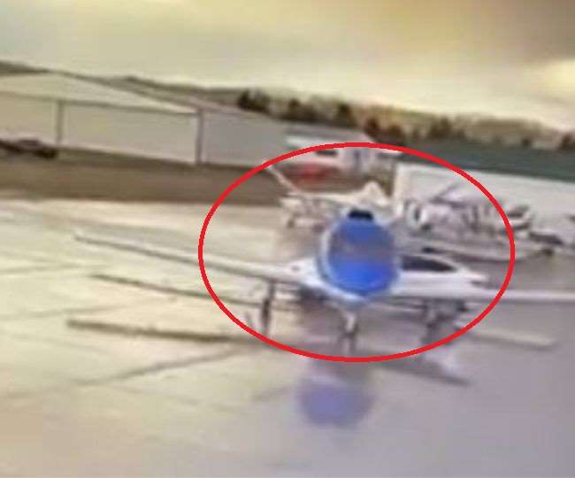 tesla car on smart summon crashes into 3 5 million dollar private jet