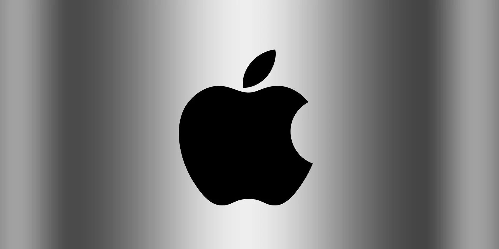 Black Apple logo on dark gray background.webp