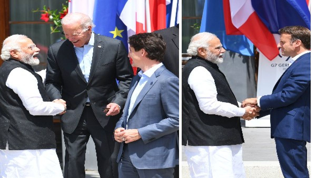biden was seen searching for pm modi among big leaders in g7 summit see indias strength in the video