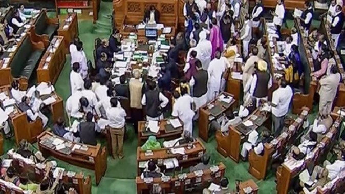 Opposition uproar in both houses Lok Sabha adjourned till 2 pm