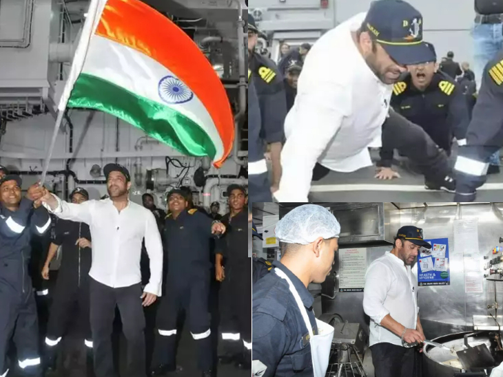 Salman Khan made rotli with Indian Navy personnel see pictures