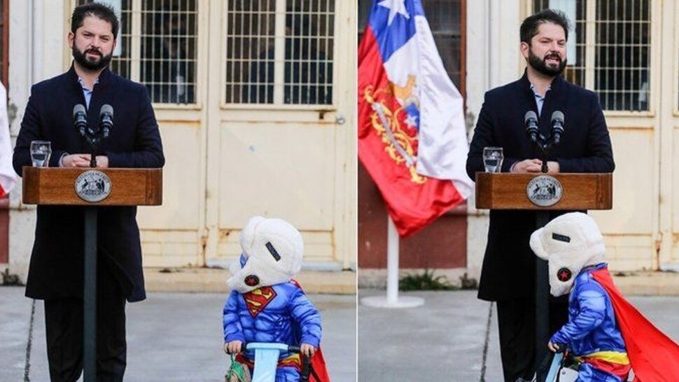 The President was giving a live speech when Spider Man came and acted Video viral