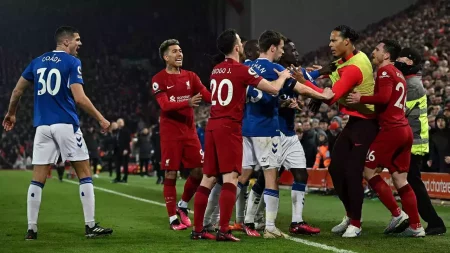 liverpool and everton fined for mass confrontation during premier league match